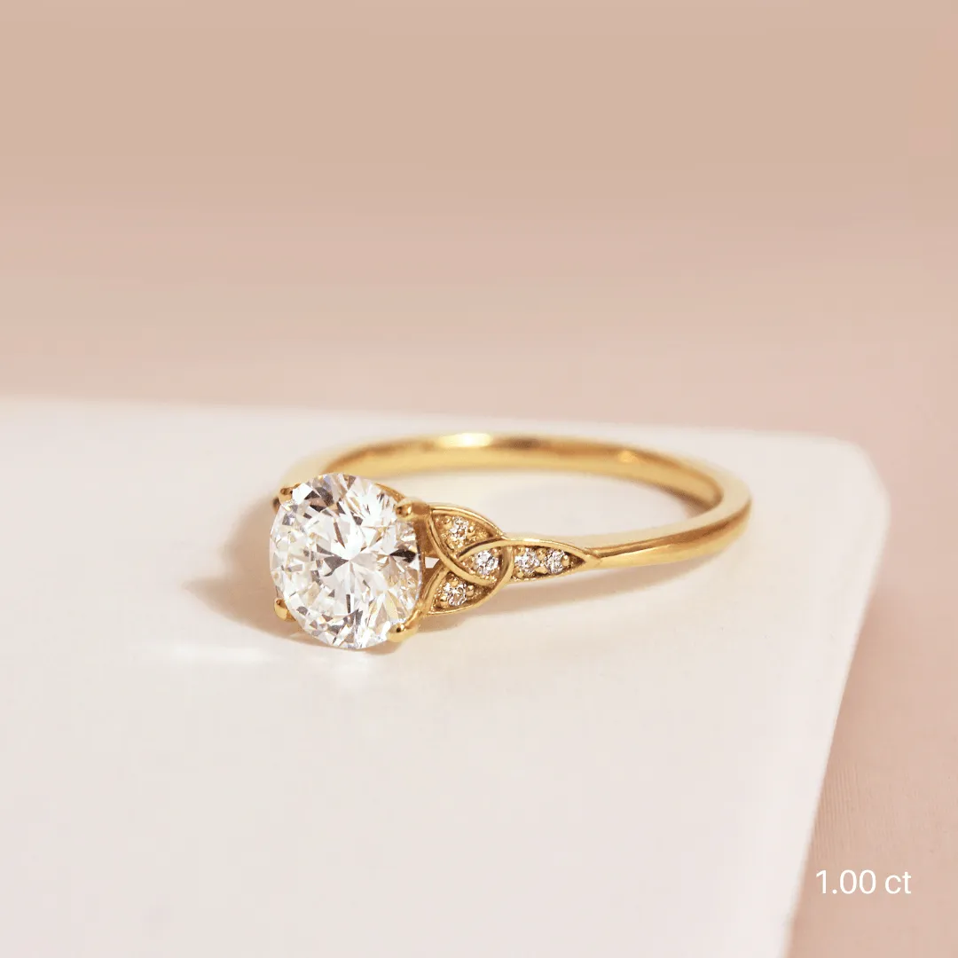 0.70 CT- 1.50 CT Round Moissanite Cluster Engagement Ring