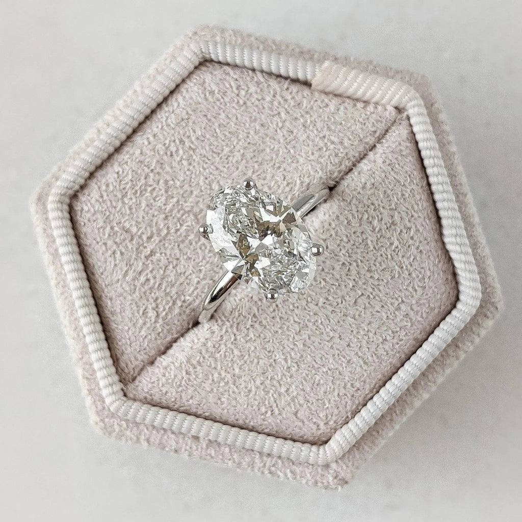 1.56 Carat Oval Diamond Engagement Ring with Space Pave - DisneyValley