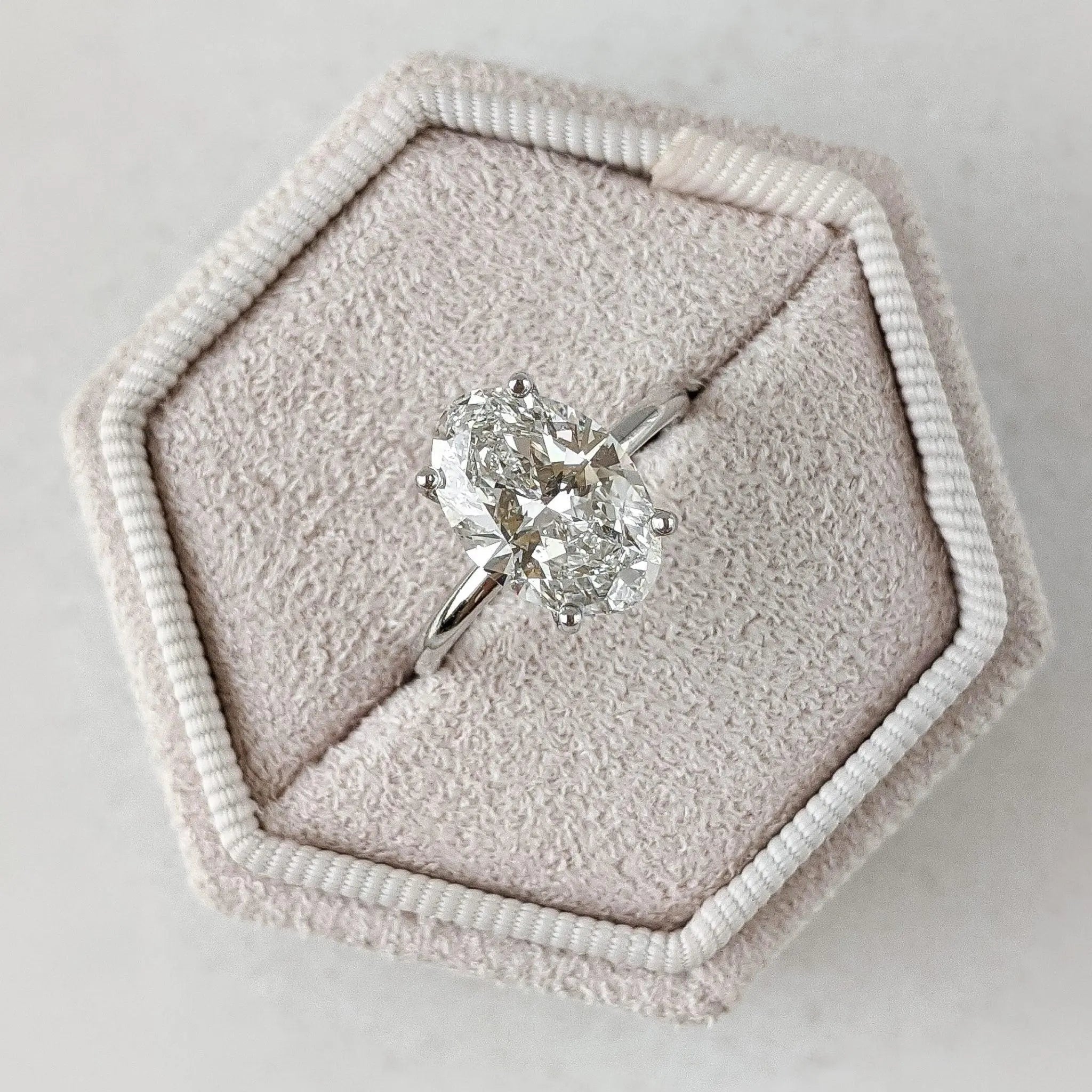 1.56 Carat Oval Diamond Engagement Ring with Space Pave - DisneyValley