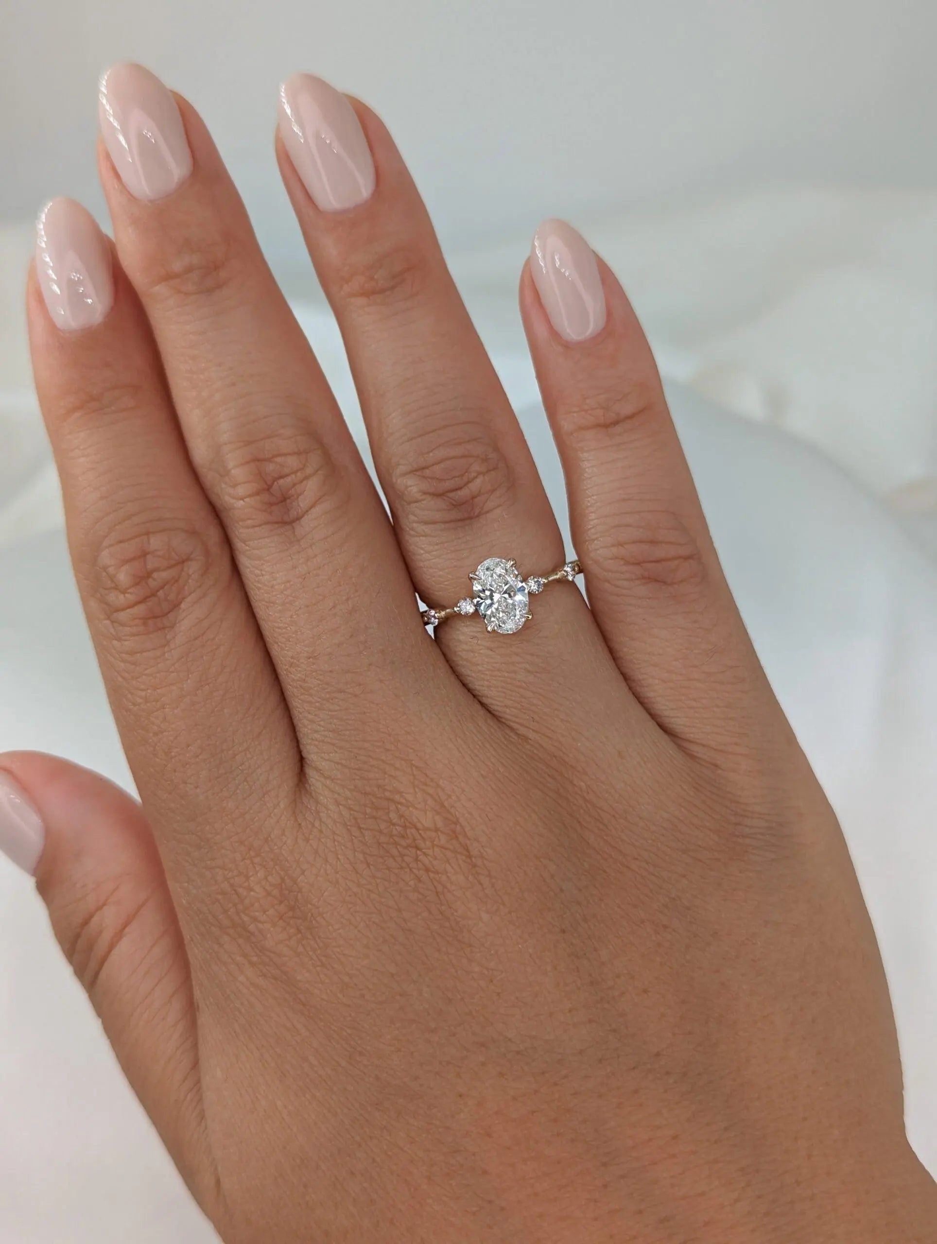 1.56 Carat Oval Diamond Engagement Ring with Space Pave - DisneyValley