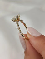 1.56 Carat Oval Diamond Engagement Ring with Space Pave - DisneyValley