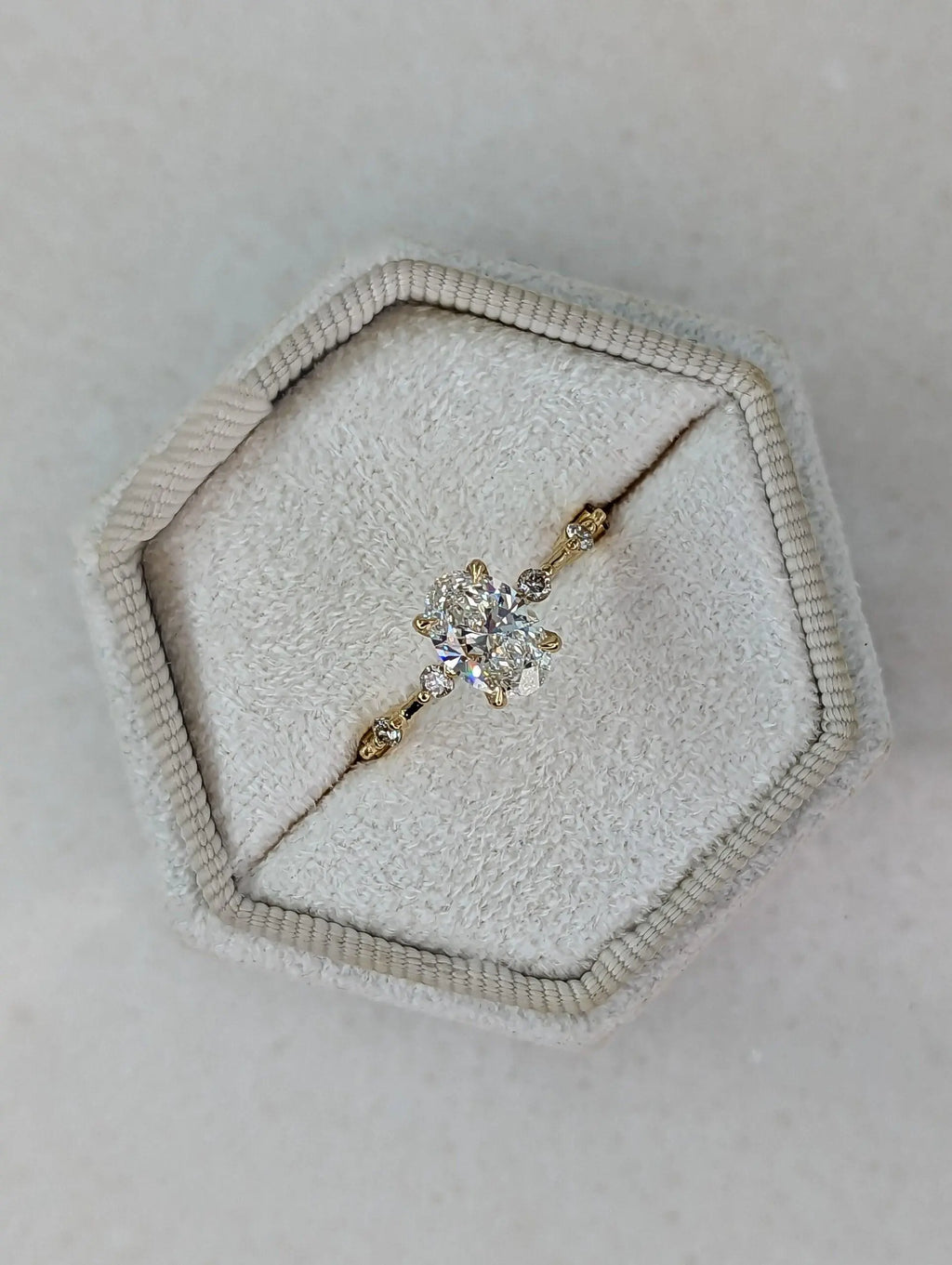 1.56 Carat Oval Diamond Engagement Ring with Space Pave - DisneyValley