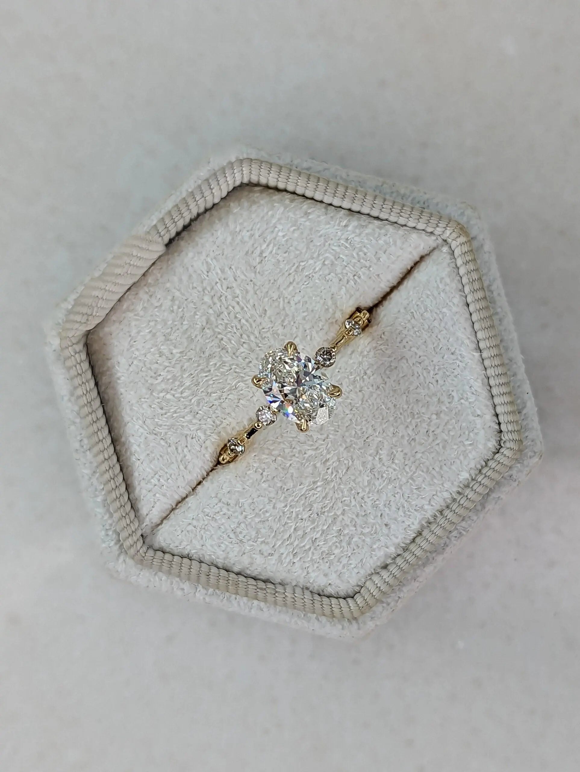 1.56 Carat Oval Diamond Engagement Ring with Space Pave - DisneyValley