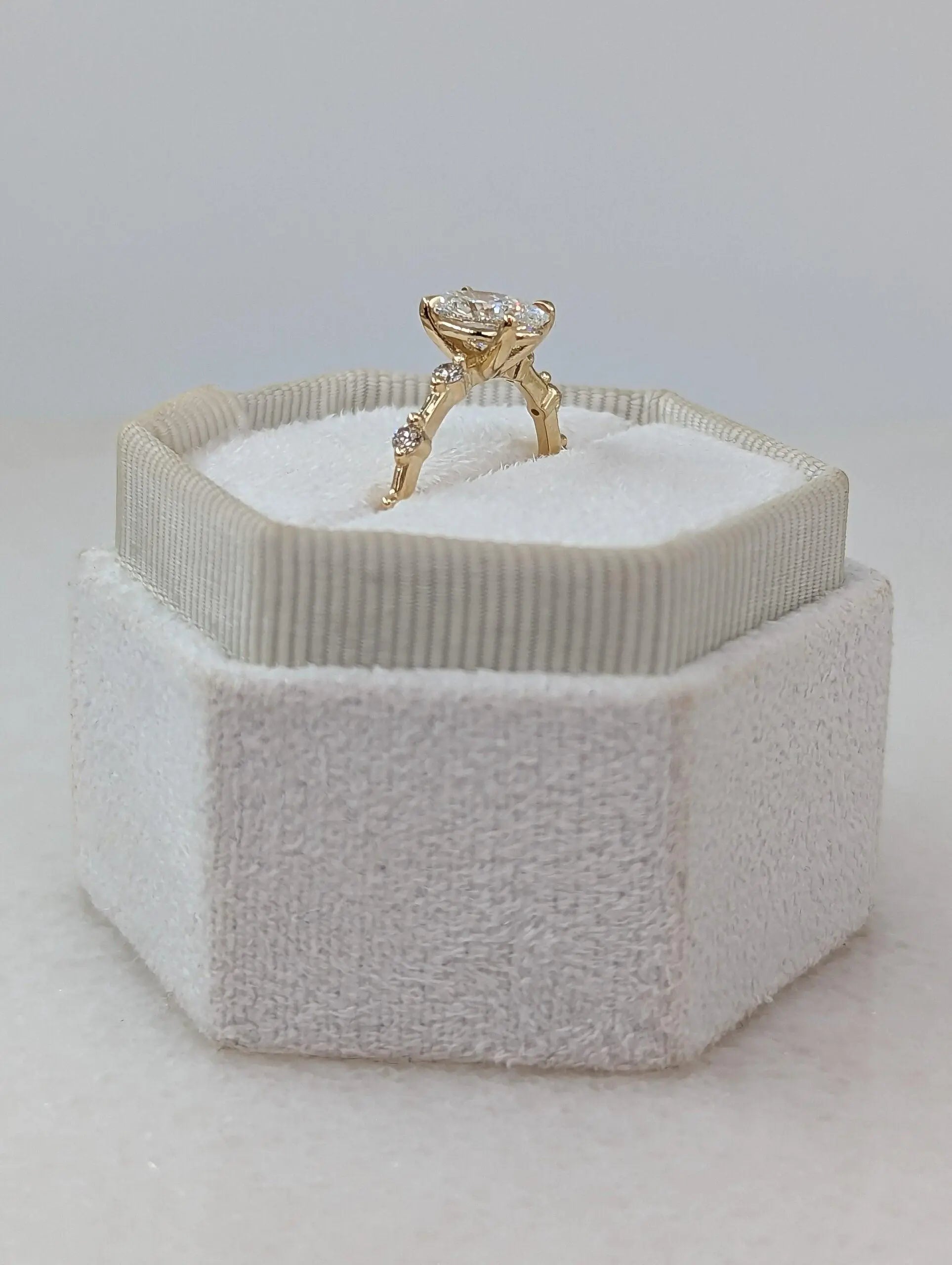 1.56 Carat Oval Diamond Engagement Ring with Space Pave - DisneyValley