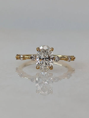 1.56 Carat Oval Diamond Engagement Ring with Space Pave - DisneyValley