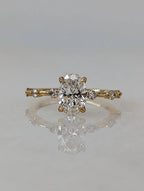 1.56 Carat Oval Diamond Engagement Ring with Space Pave - DisneyValley