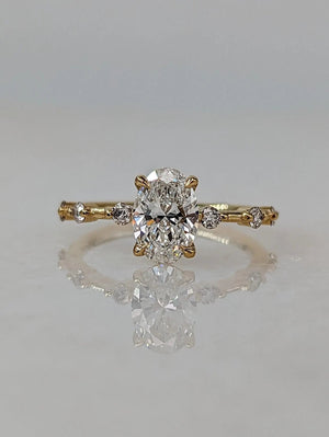 1.56 Carat Oval Diamond Engagement Ring with Space Pave - DisneyValley