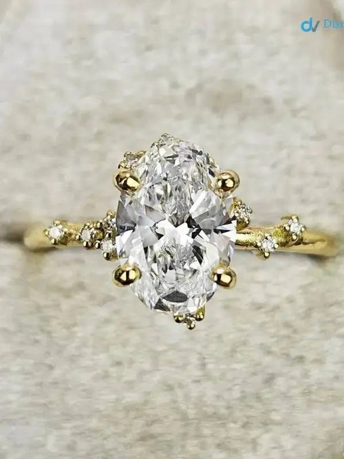 1.7ct oval lab grown diamond Cluster engagement Rings DisneyValley