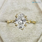 1.7ct oval lab grown diamond Cluster engagement Rings DisneyValley