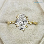 1.7ct oval lab grown diamond Cluster engagement Rings DisneyValley