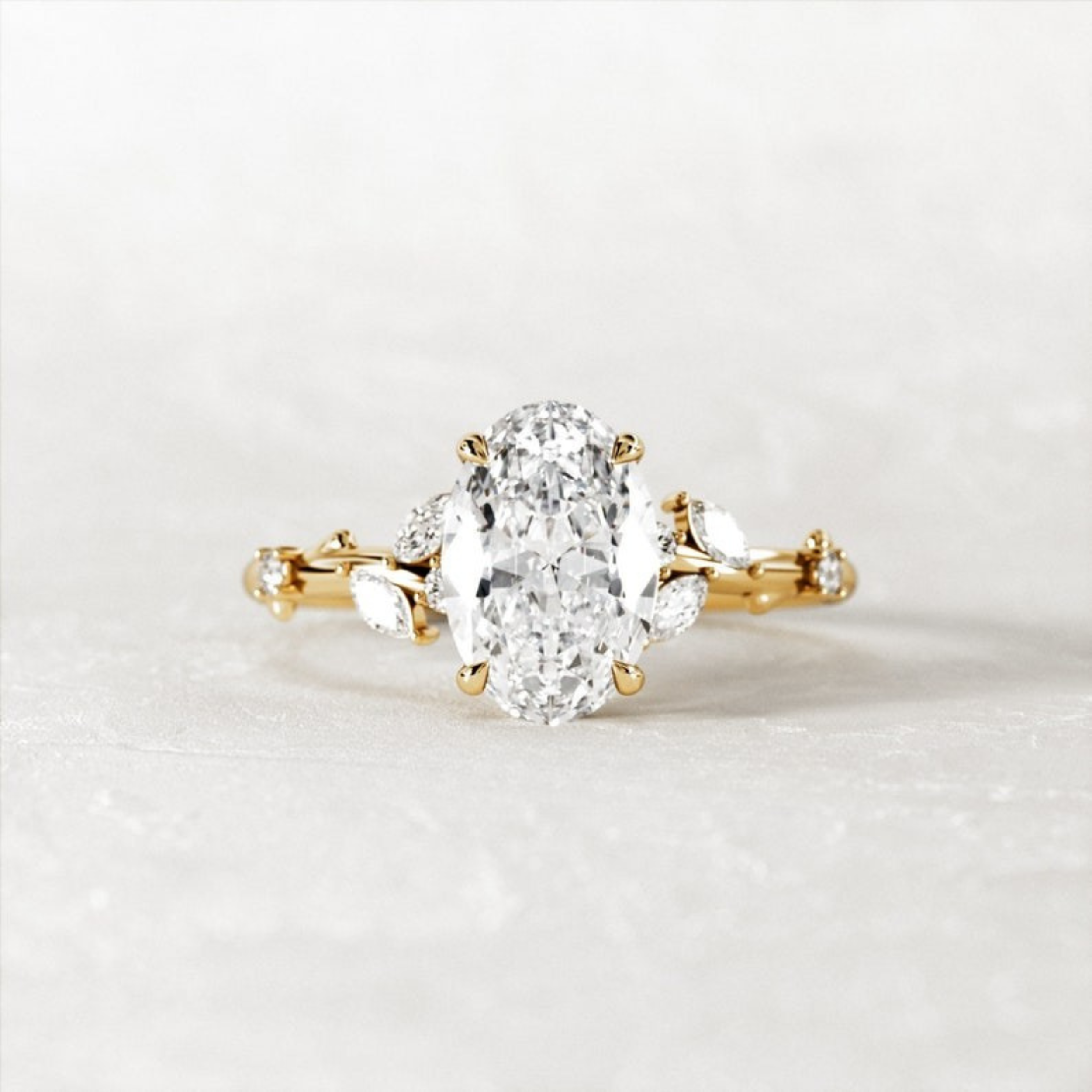 1.50 CT Oval Cut Moissanite Dainty Style Engagement Ring