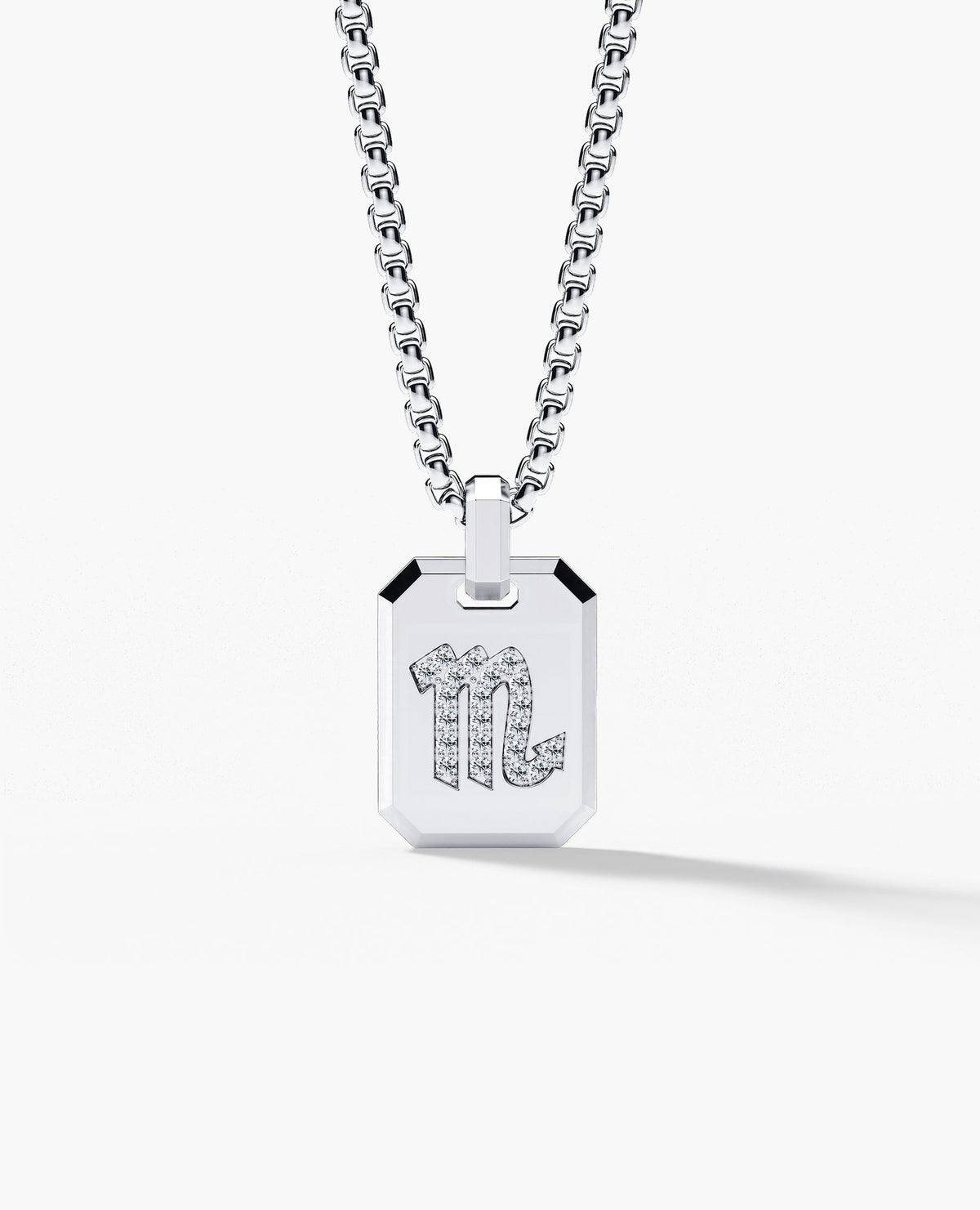 SCORPIO MINI ZODIAC Dog Tag Gold Pendant with 0.25ct Diamonds