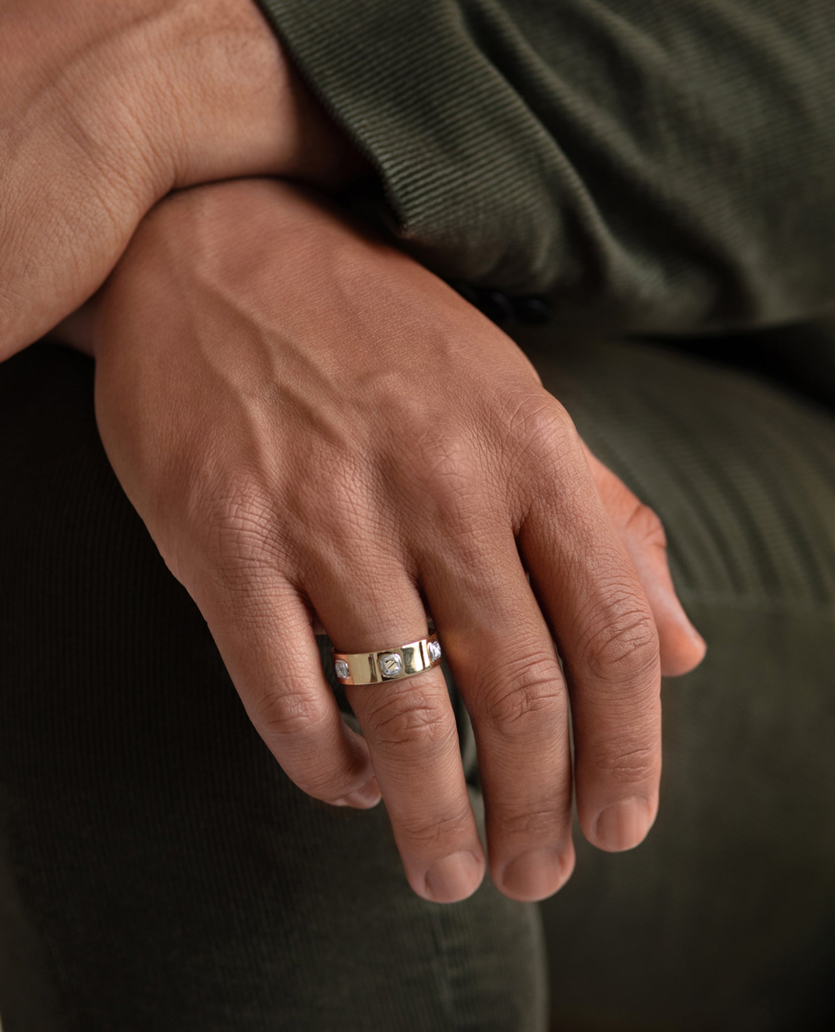 AMADOR Two-Tone Gold Ring with 0.15ct Diamonds
