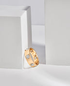 AMADOR Two-Tone Gold Matching Diamond Wedding Band Set