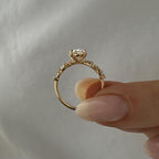2.5 CT Oval Cut Moissanite Cluster Style Engagement Ring