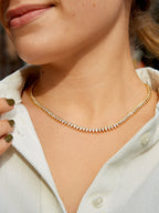 Pear Lab Grown Diamond Tennis Necklace