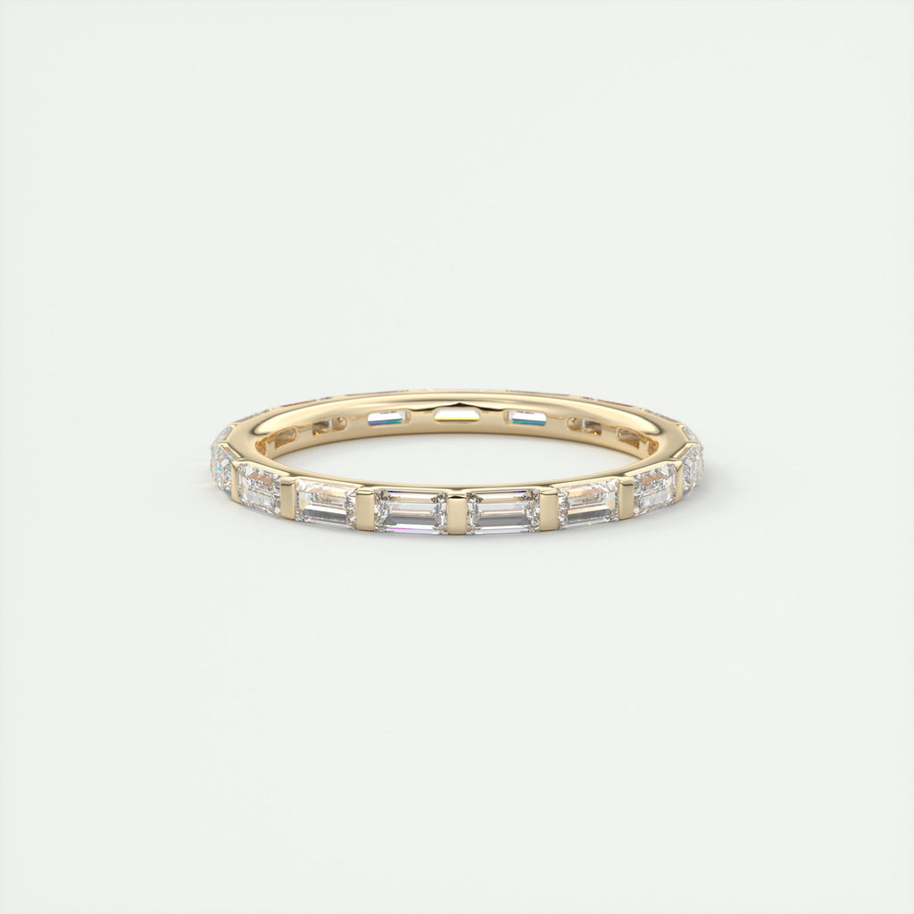 1.30CT Baguette Moissanite Full Eternity Unique Wedding Band