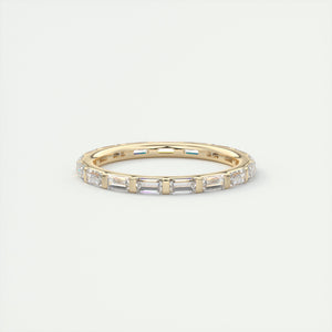 1.30CT Baguette Moissanite Full Eternity Unique Wedding Band