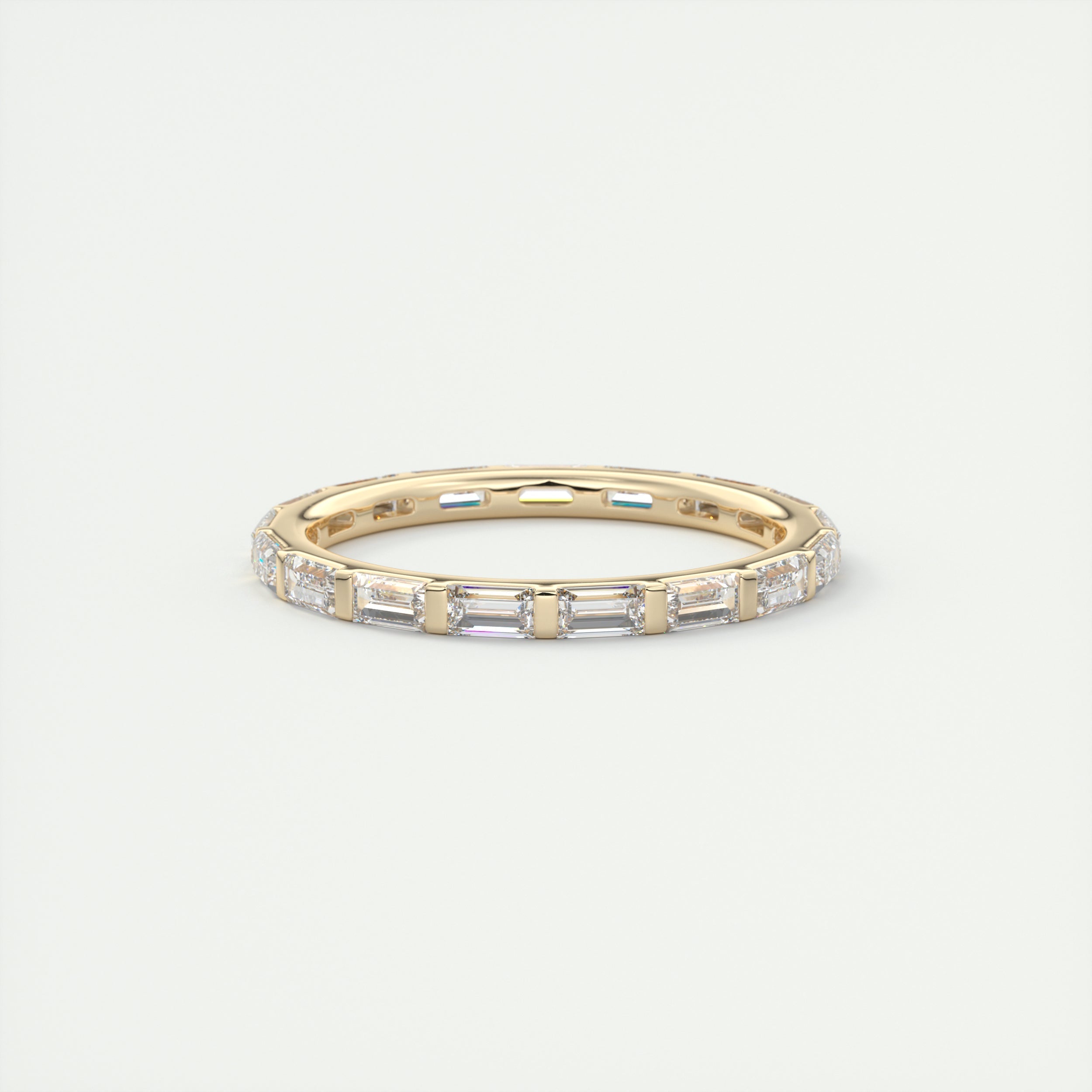 1.30CT Baguette Moissanite Full Eternity Unique Wedding Band