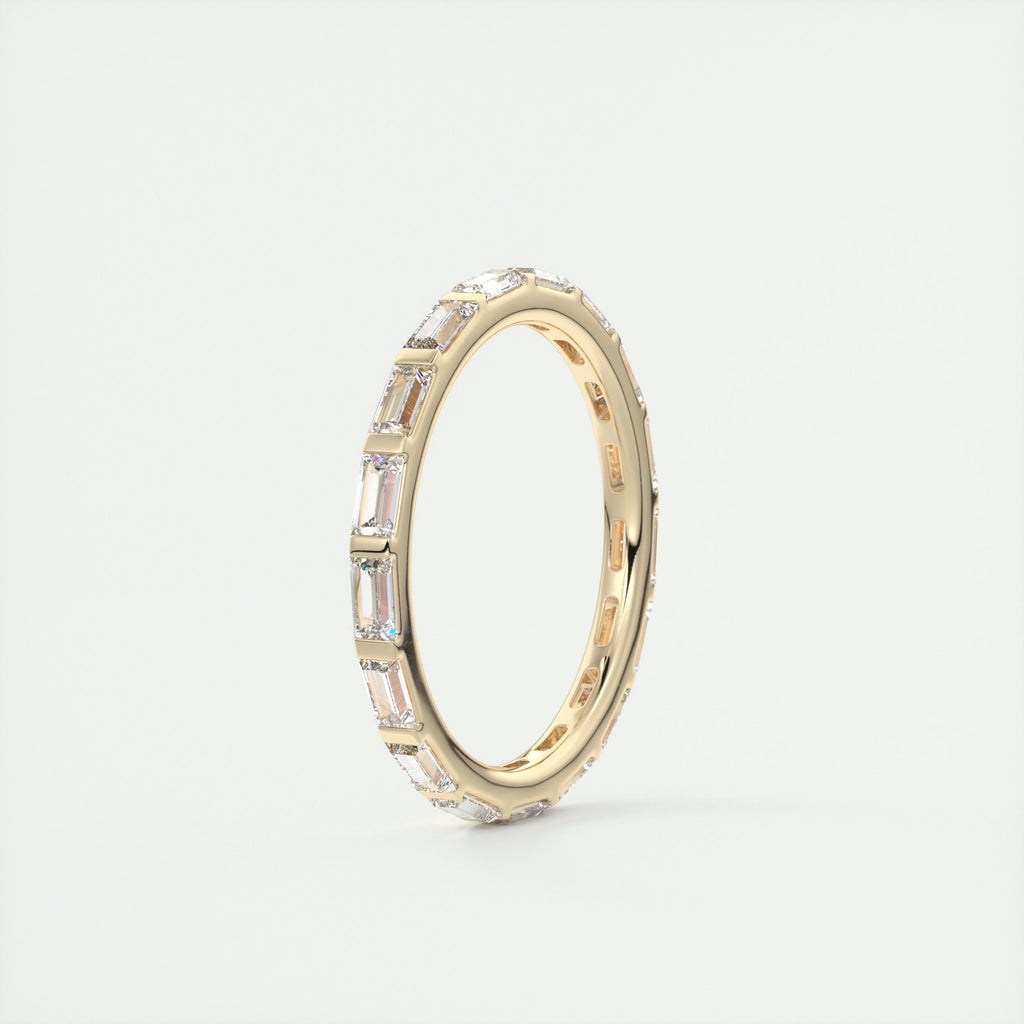 1.30CT Baguette Moissanite Full Eternity Unique Wedding Band
