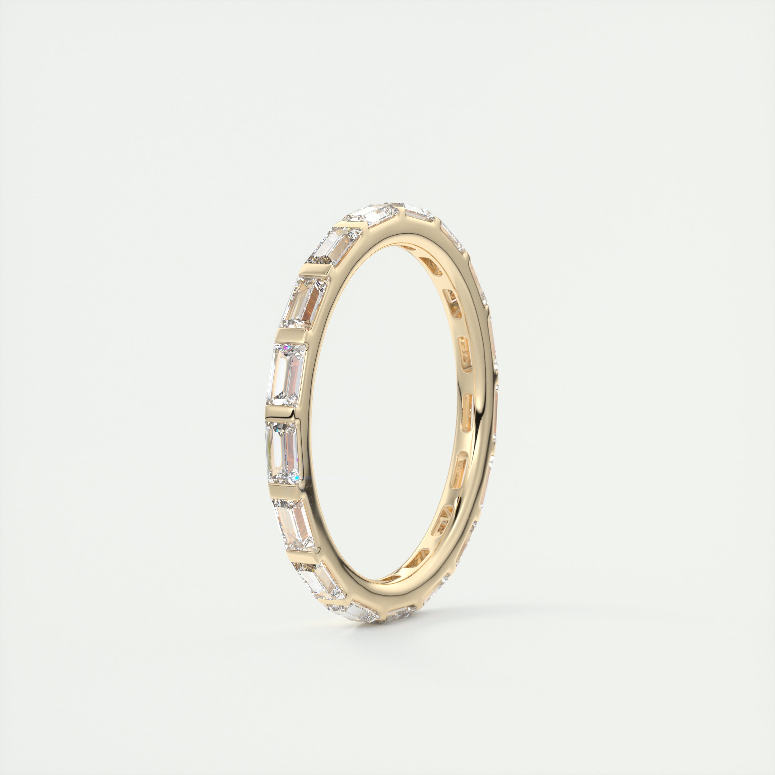 1.30CT Baguette Moissanite Full Eternity Unique Wedding Band