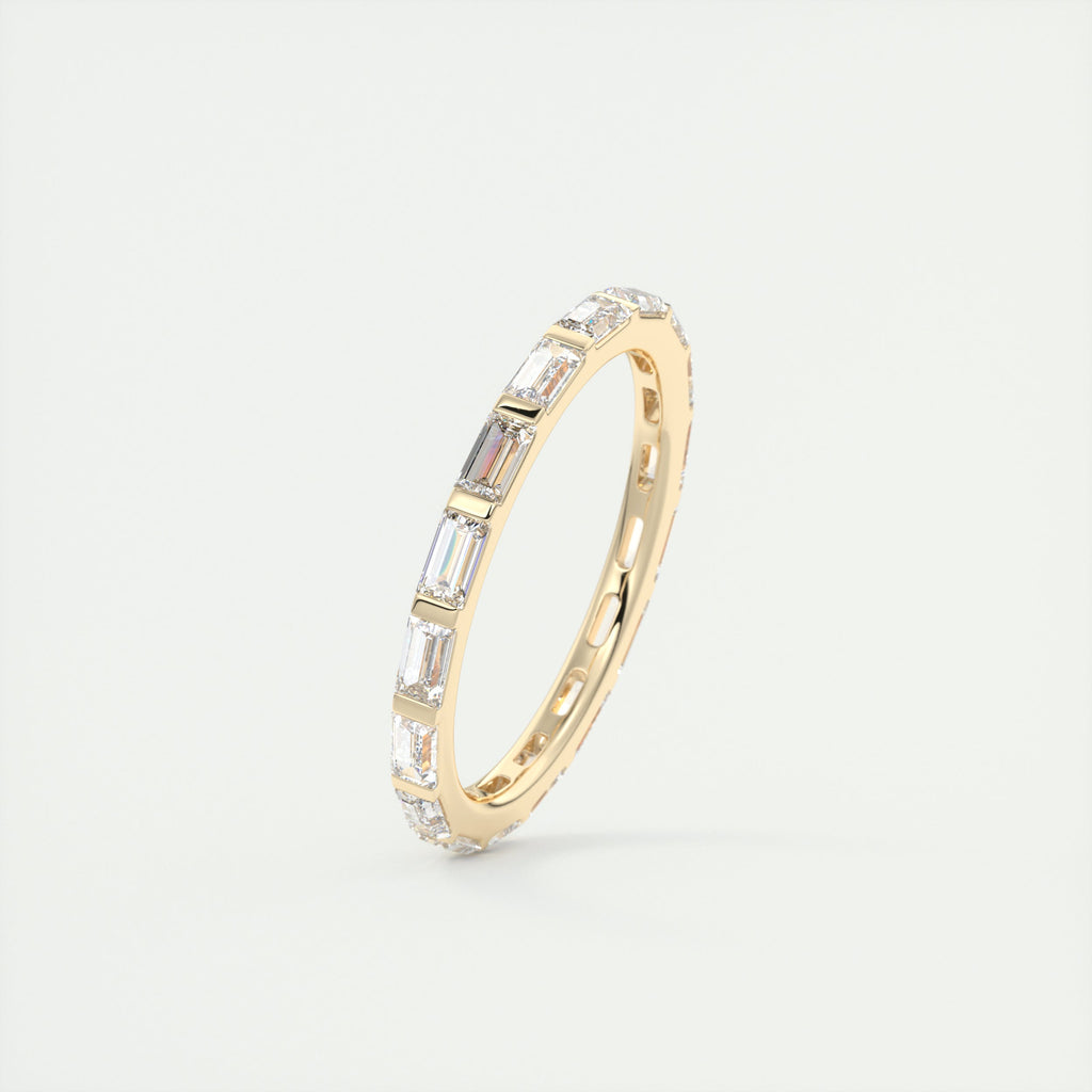 1.30CT Baguette Moissanite Full Eternity Unique Wedding Band