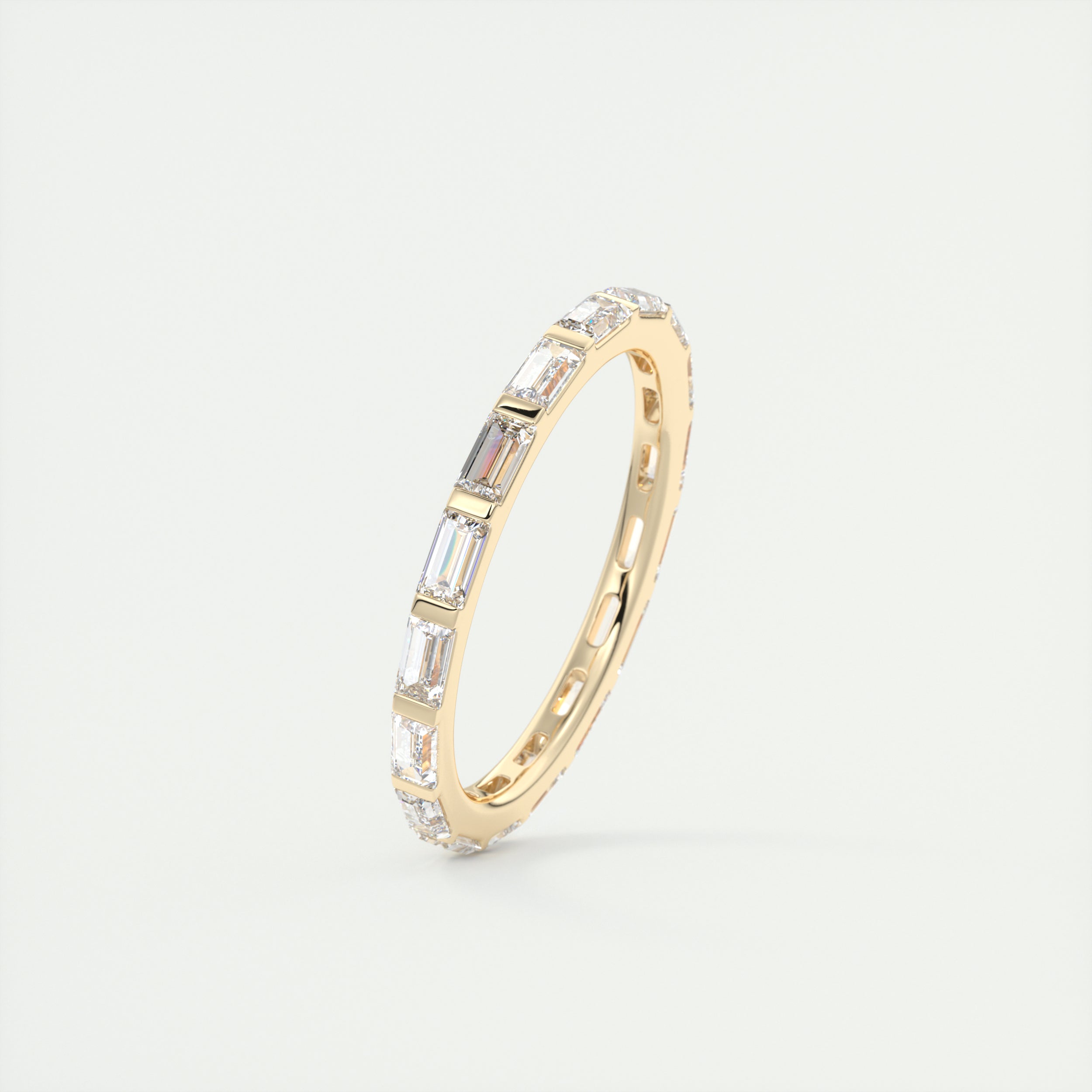 1.30CT Baguette Moissanite Full Eternity Unique Wedding Band