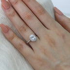 1.50 CT Oval Cut Halo Style Moissanite Engagement Ring