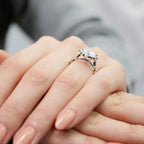 2.30 CT Cushion Moissanite Vintage Halo Bridal Ring Set