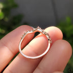 Rose Gold Diamond Wedding band With Curved Style