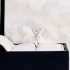 2.0 CT Asscher Cut Moissanite Solitaire Engagement Ring