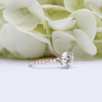 2.0 CT Round Moissanite Pave Setting Engagement Ring