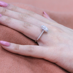 2.0 CT Oval Cut Moissanite Halo Engagement Ring
