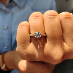 Round Cut Engagement Ring with Tapered Pave Setting