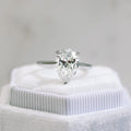 4.0 CT Pear Cut Moissanite Solitaire Engagement Ring