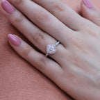 1.0 CT Cushion Cut Vintage Halo Style Moissanite Engagement Ring