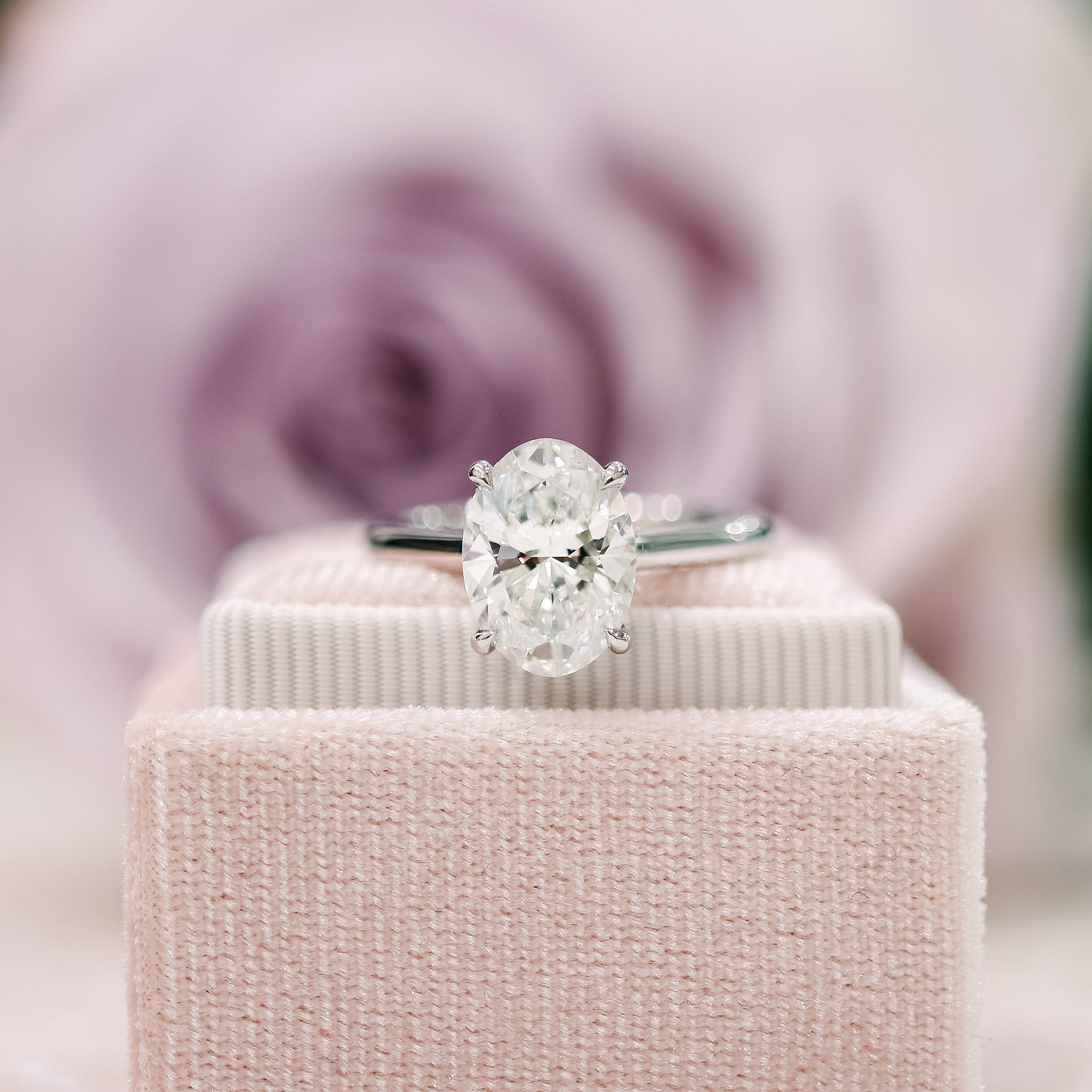 1.75 CT Oval Cut Moissanite Solitaire Engagement Ring