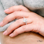 1.75 CT Oval Cut Moissanite Pave Setting Engagement Ring