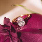 2.05 CT Oval Cut Moissanite Hidden Halo Engagement Ring