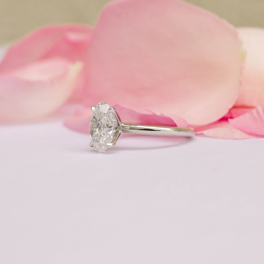 1.75 CT Oval Cut Solitaire Moissanite Engagement Ring
