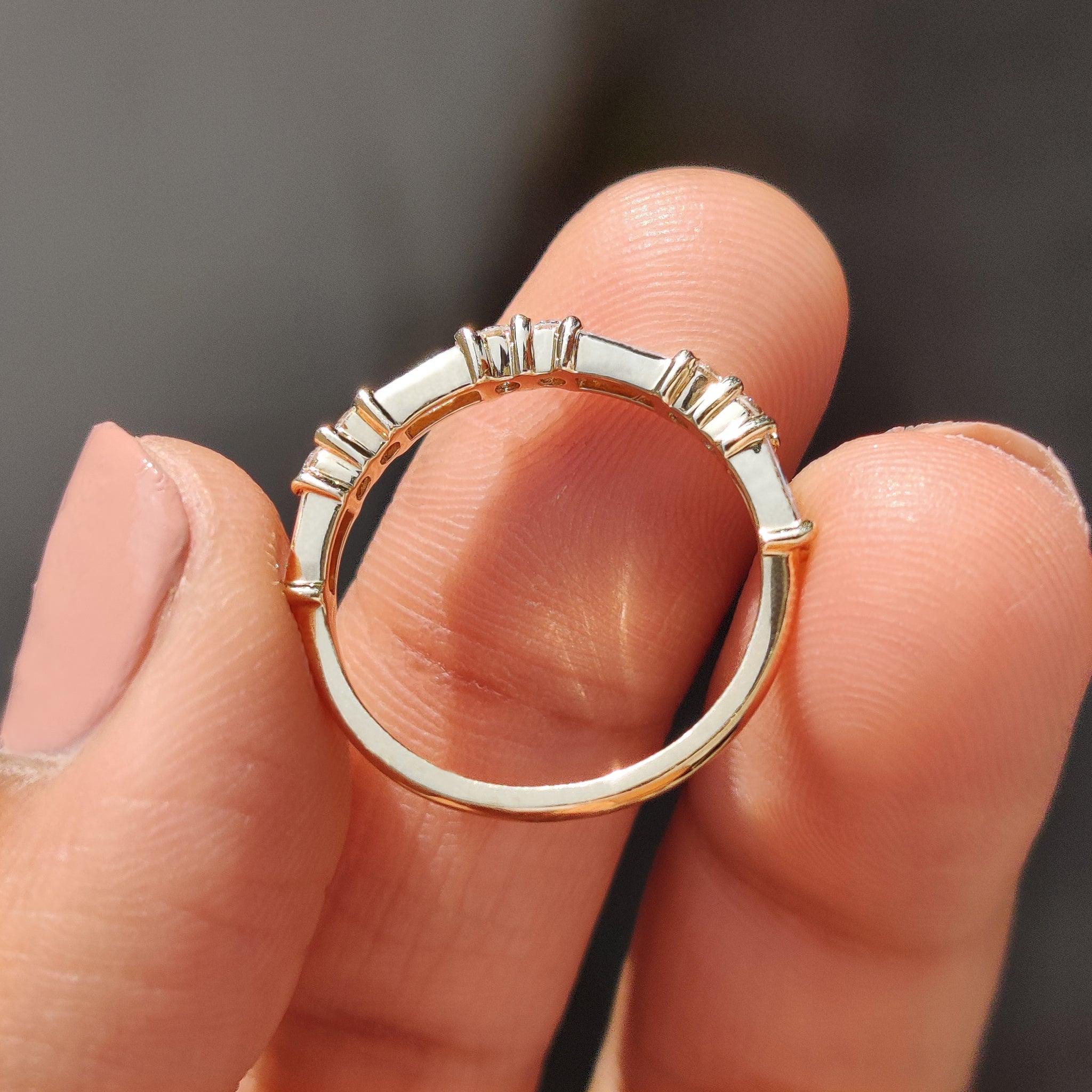 Baguette And Round Wedding Band