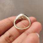 Evil Eye Ring Gold Style with Round Diamond
