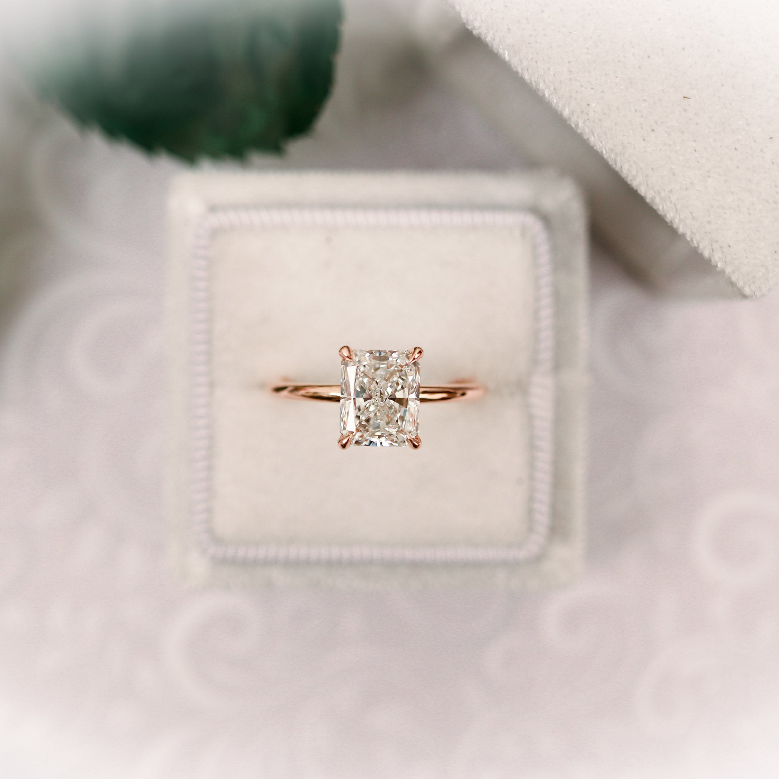 3.0 CT Radiant Cut Moissanite Solitaire Engagement Ring