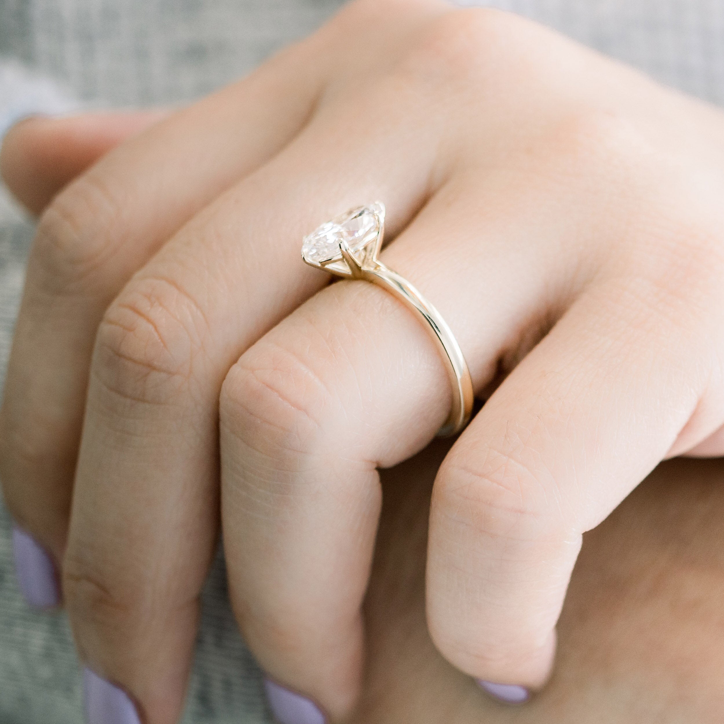1.50 CT Oval Cut Solitaire Style Moissanite Engagement Ring