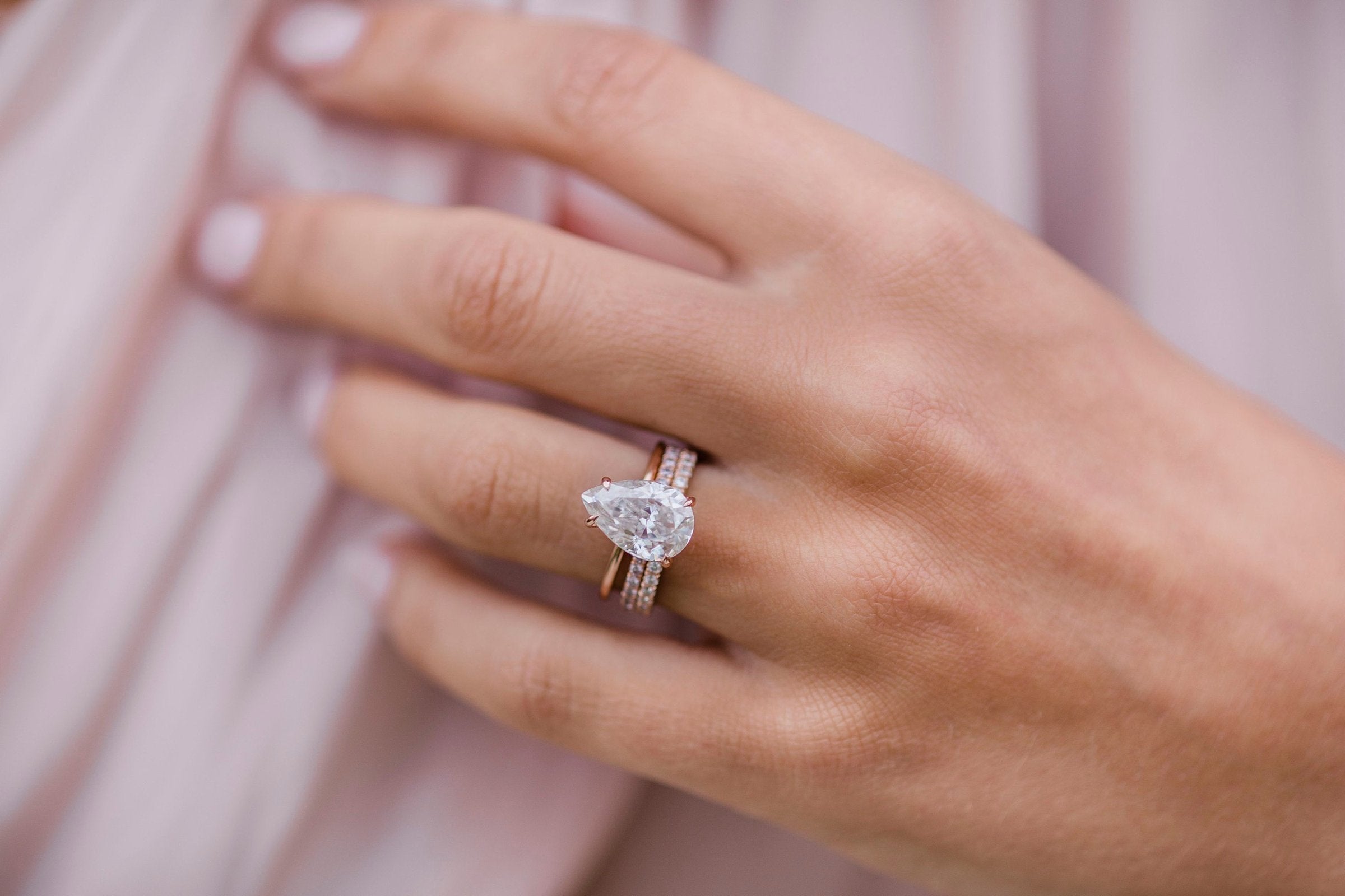 3.20 CT Pear Cut Moissanite Solitaire Engagement Ring