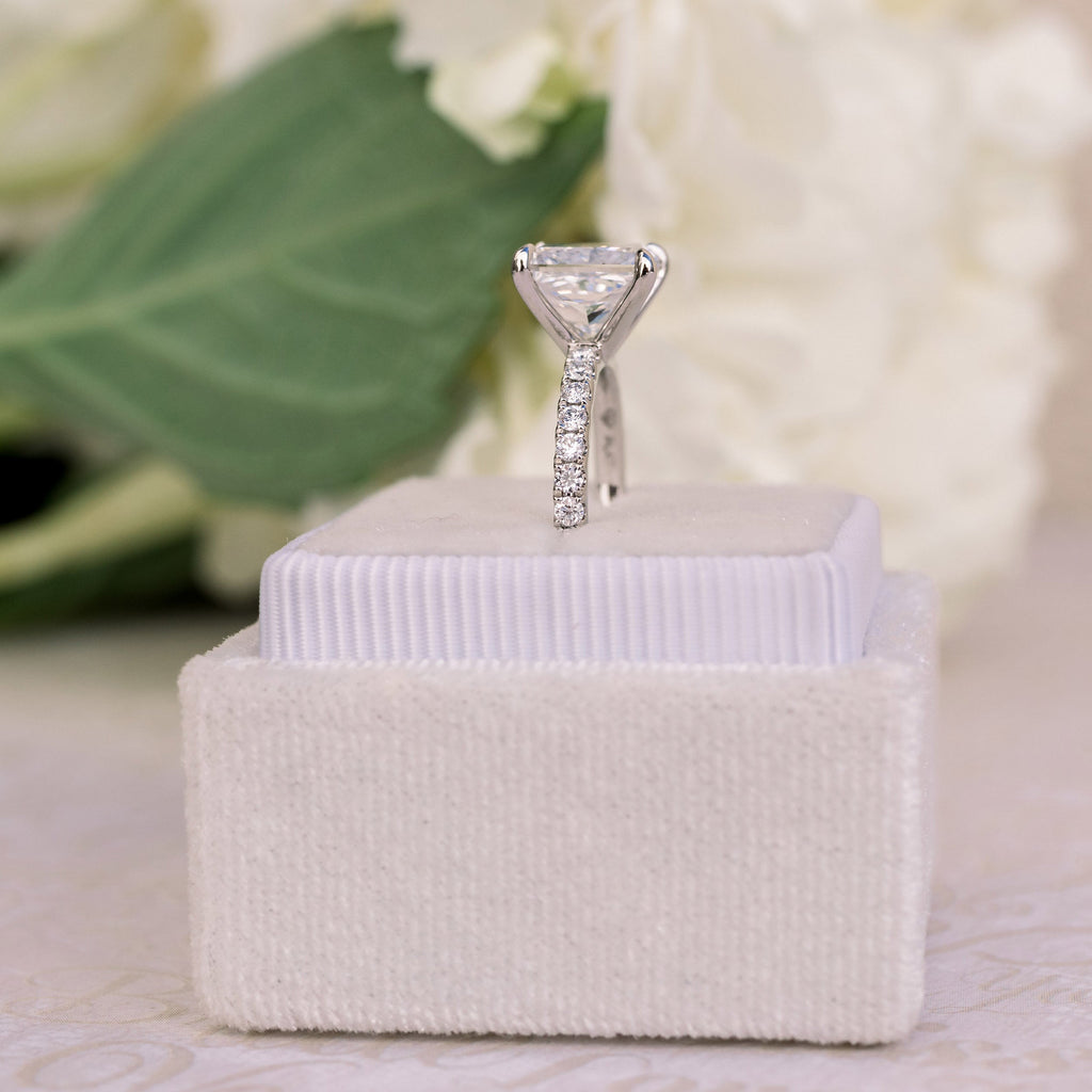 1.50CT Princess Cut Moissanite Solitaire Engagement Ring