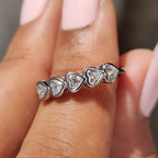 Heart Cut Bezel Set Diamond Wedding Band