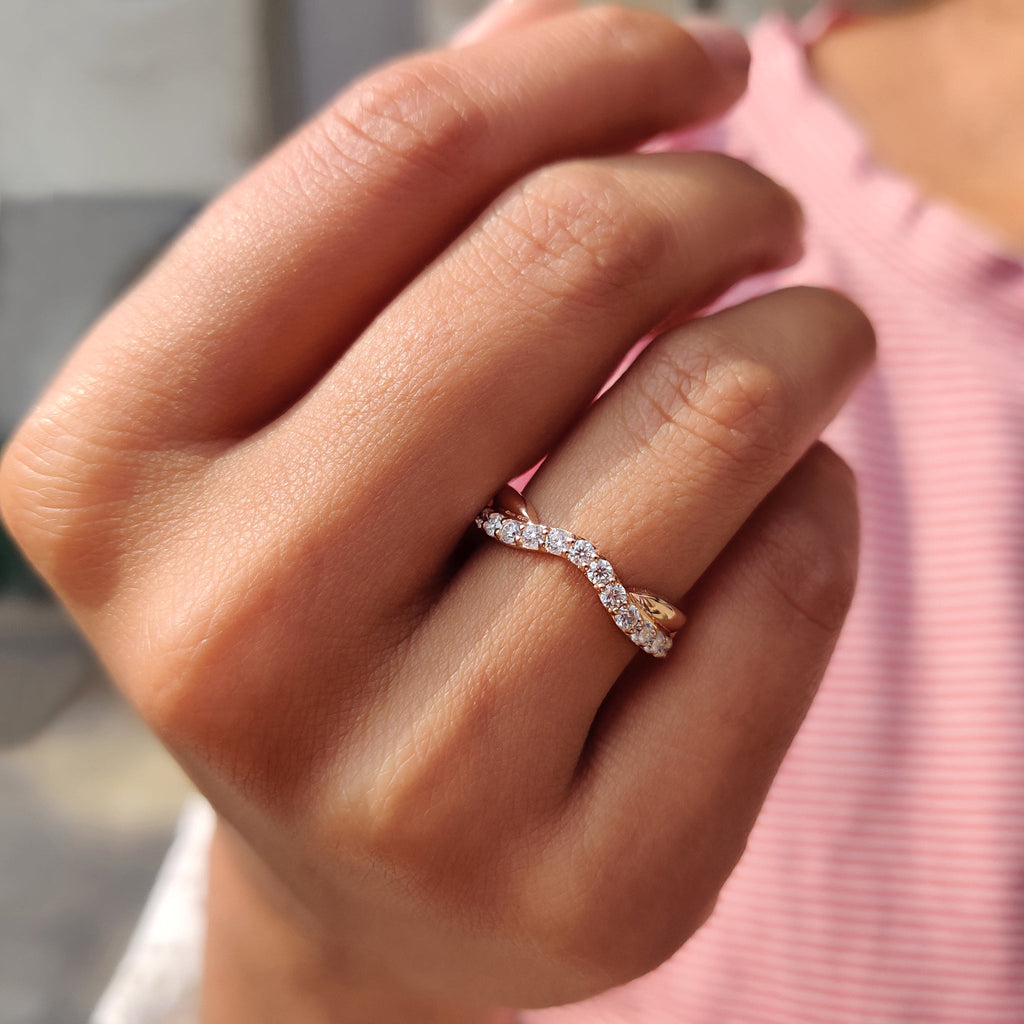 Stackable Curved Wedding Band