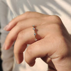 round cut wedding band In Distance Pave Setting