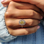 Cluster Halo Oval Cut Engagement Ring